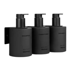 Kirei glasflaskor inkl vägghållare 3-pack, Smoke, monteras med skruv
