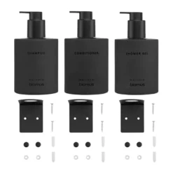 Kirei glasflaskor inkl vägghållare 3-pack, Smoke, monteras med skruv