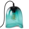 Klem glas lampa medium 28x20 cm, Turkos