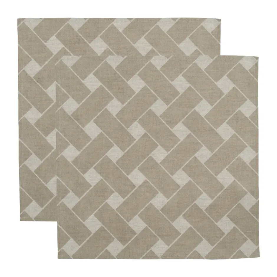 Korg XL servett 45x45 cm 2-pack, Natur-taupe