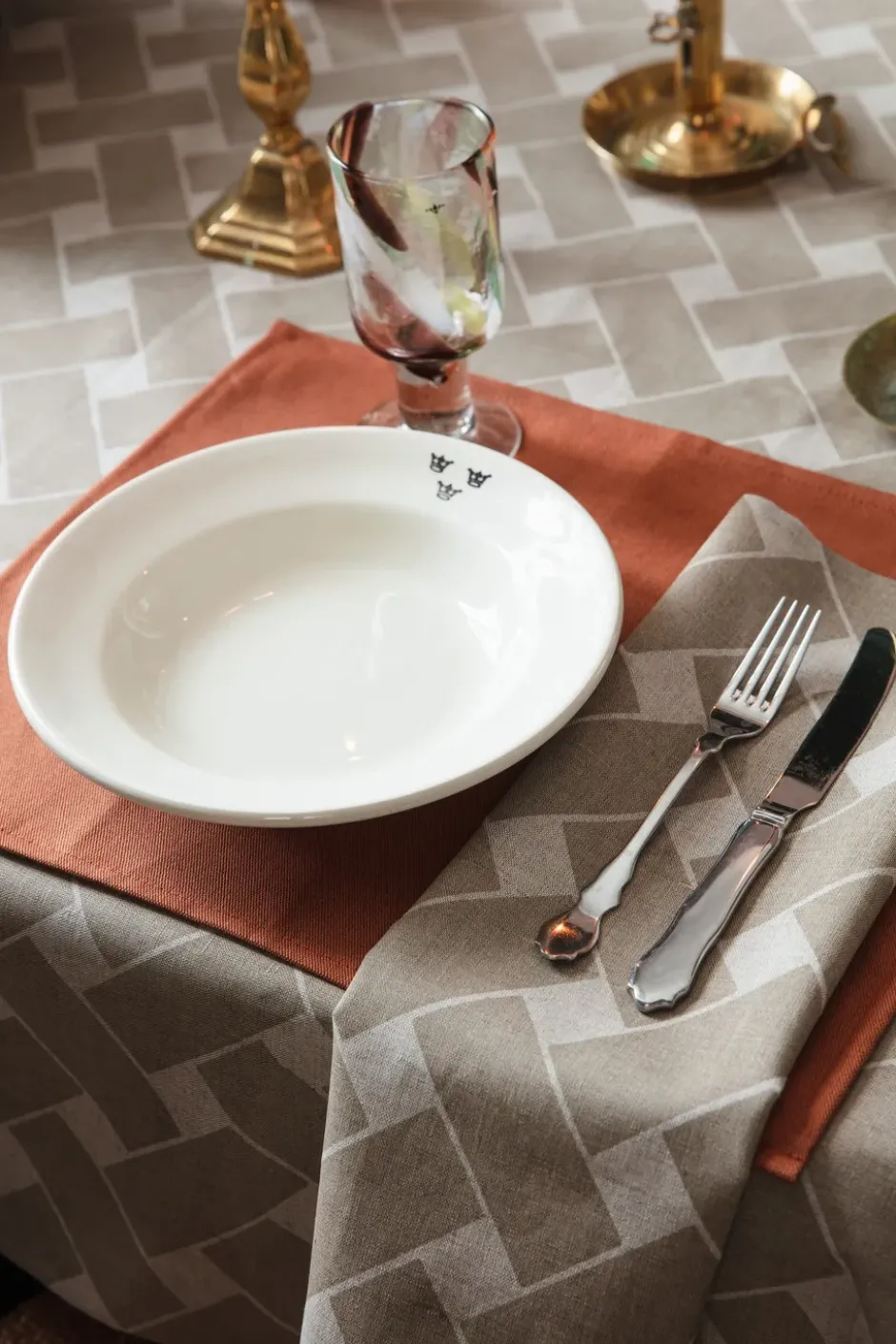 Korg XL servett 45x45 cm 2-pack, Natur-taupe