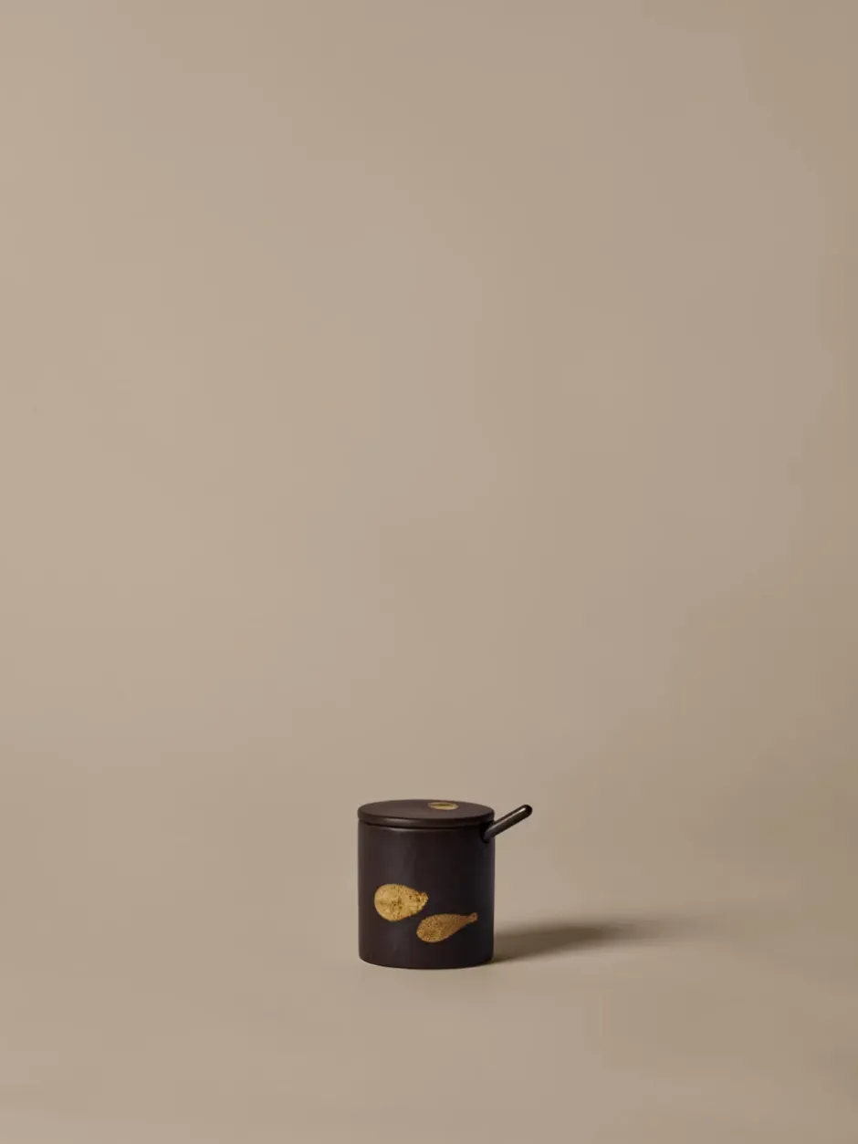 Koyo burk med sked, Dark brown-buff