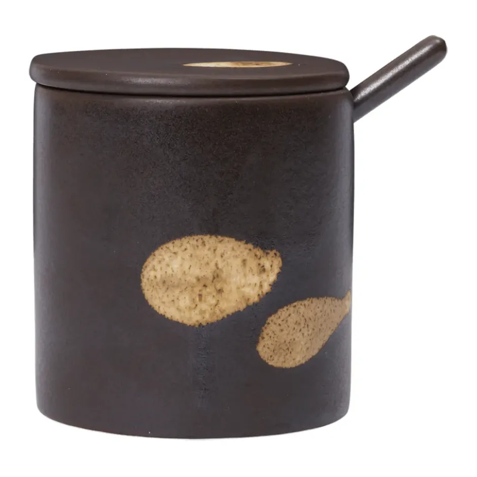 Koyo burk med sked, Dark brown-buff