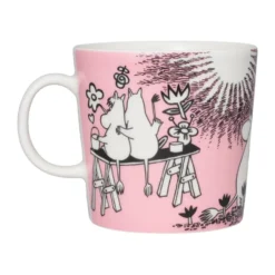 Kärlek Muminmugg 40 cl, Rosa