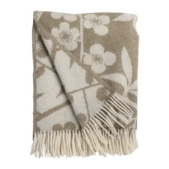 Körsbärsträdgården pläd 130x170 cm, Brun-offwhite
