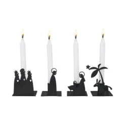 Krubba adventsljusstake metall, Liten