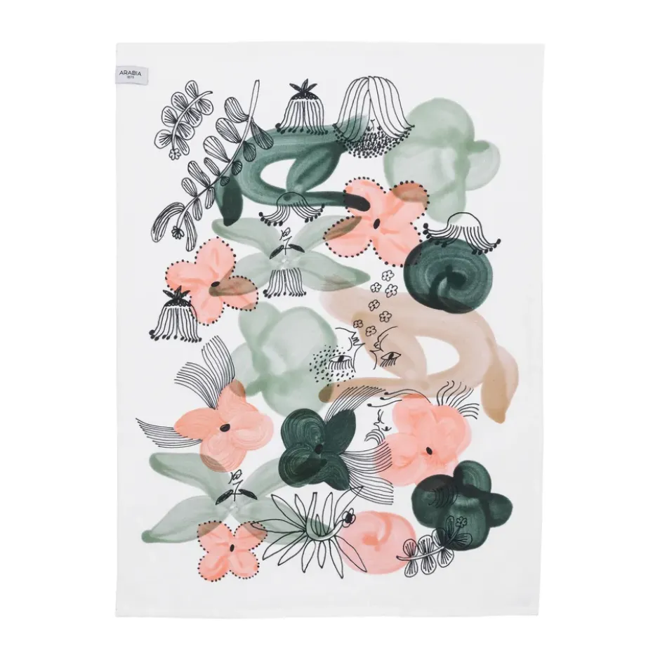 Kukkamaa kökshandduk 50x70 cm, Grön