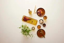 Kusintha serveringsfat rektangulärt 14x38 cm, Amber