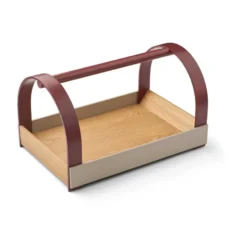 Kydo bricka med handtag 40,5x27x23,5 cm, Ek-grey burgundy