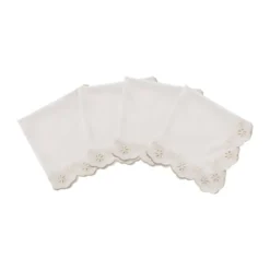 Lace bomullsservett, Offwhite, 4-pack, 45x45 cm