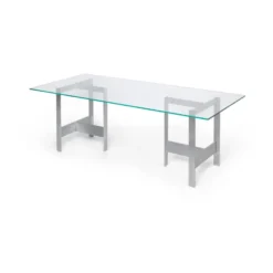 Lager matbord 90x200 cm, Glass-aluminium