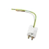 Lampkontakt, vit, med kabel 14 cm, jordad