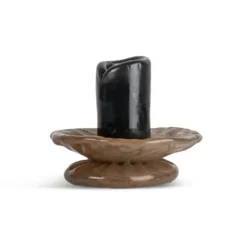 Lara ljusstake XS 9 cm, Svart-beige