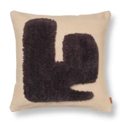 Lay kudde 50x50 cm, Sand / Dark Brown