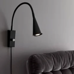 Ledro vägglampa, Mattsvart