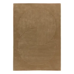 Levels Circles ullmatta, Beige, 170x240 cm