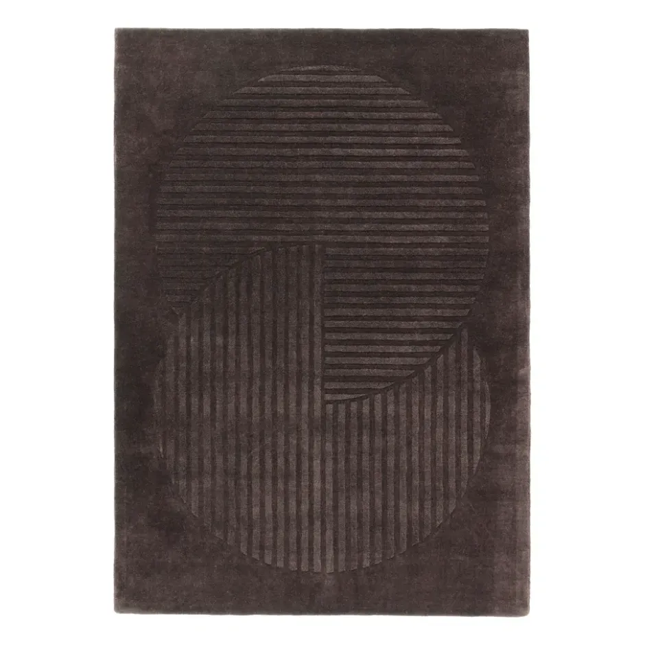 Levels Circles ullmatta, Brun, 170x240 cm