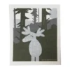 Älg disktrasa 17.2x20 cm, Grön-silver-vit