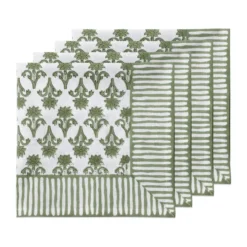 Lily bomullsservett, Green, 4-pack, 45x45 cm