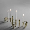 Lind Curve kombinerbar ljusstake 24K guldplätering, Double