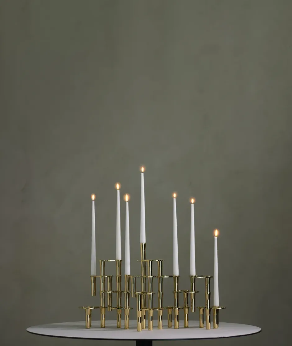 Lind Curve kombinerbar ljusstake 24K guldplätering, Double