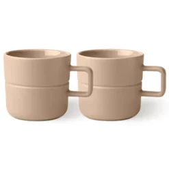 Lines mugg 50 cl 2-pack, Beige