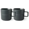 Lines mugg 50 cl 2-pack, Mörkgrå