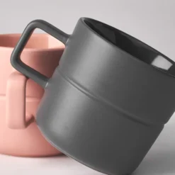 Lines mugg 50 cl 2-pack, Mörkgrå