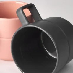 Lines mugg 50 cl 2-pack, Mörkgrå