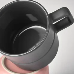 Lines mugg 30 cl 2-pack, Mörkgrå