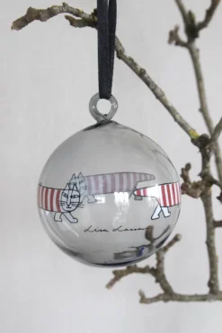 Lisa Larson Mikey julgranskula, Silver-red-white