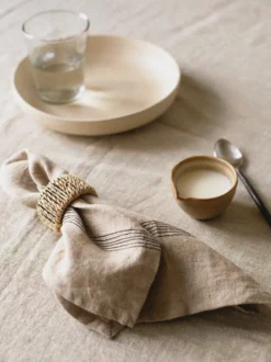 Livia linneservett 45x45 cm, Beige