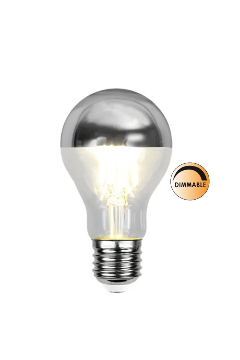 Ljuskälla LED 352-94 toppförspeglad dimbar E27, Silver