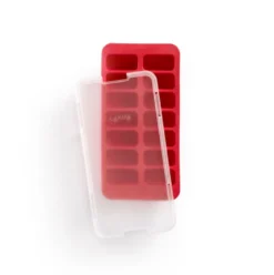 Lékué rektangulär iskubsform med lock, Röd