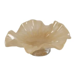 Loa skål på fot 22 cm, Beige