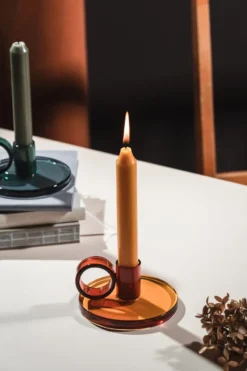 Loop ljusstake Ø11 cm, Amber