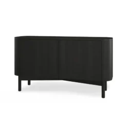 Loud long sideboard 146 cm, Black painted oak