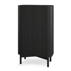 Loud tall skåp 143 cm, Black painted oak