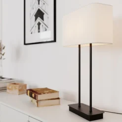 Luton bordslampa, svart/vit