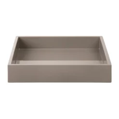Lux lackad dekorationsbricka 19x19x3,5 cm, Warm grey