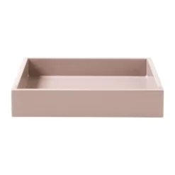 Lux lackad dekorationsbricka 19x19x3,5 cm, Powder rose