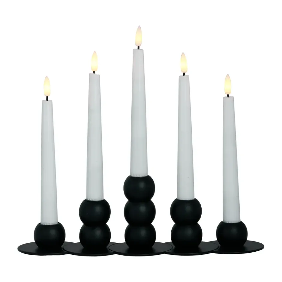 Lykke kombinerbar ljusstake inkl. 5 st LED-ljus, Black