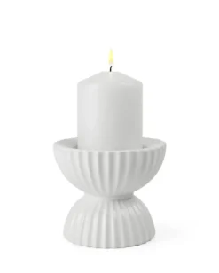 Lyngby Tura blockljusstake Ø11,5 cm, Vit