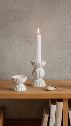 Lyngby Tura Ljusstake 14 cm, Vit