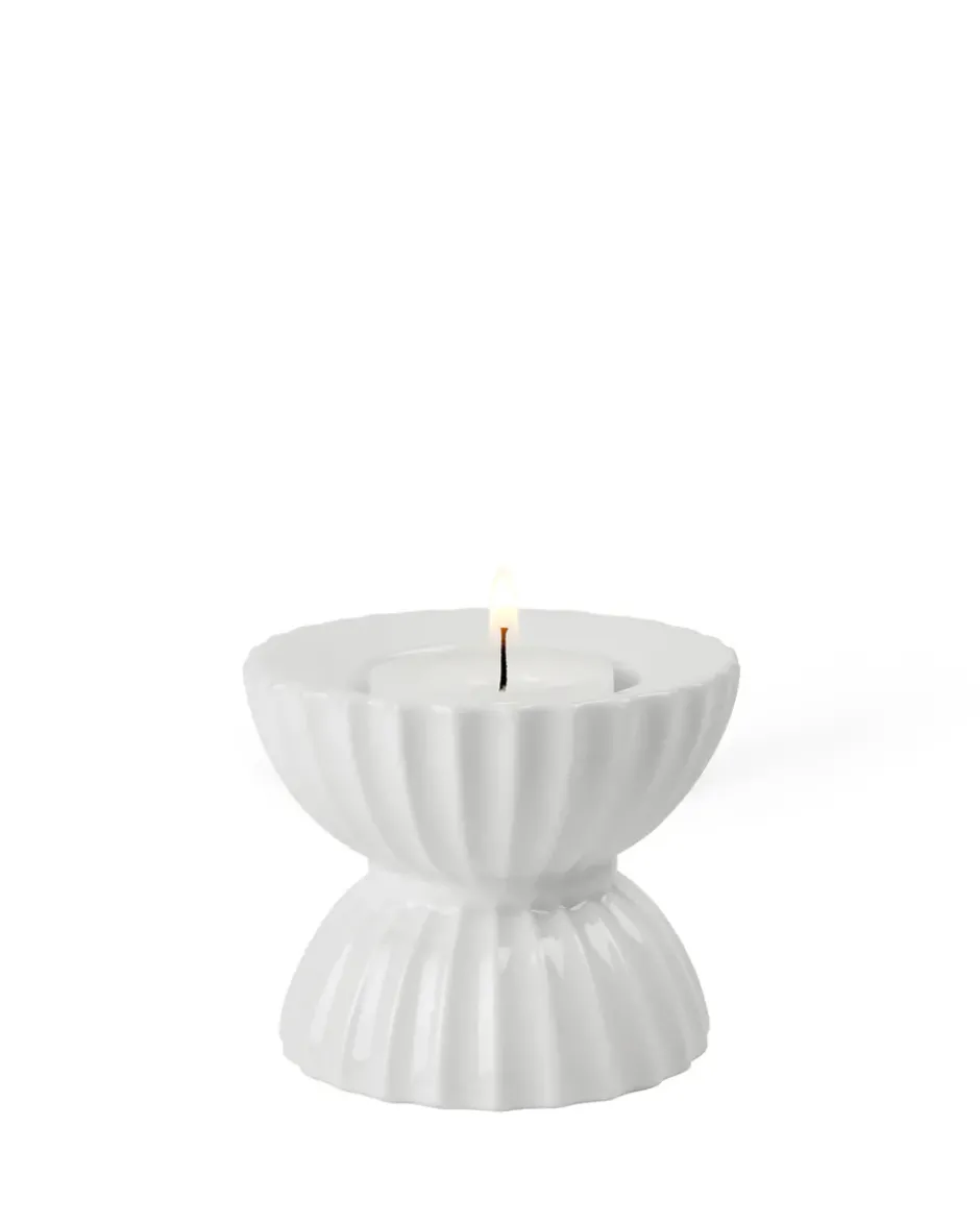 Lyngby Tura värmeljusstake Ø8 cm, Vit