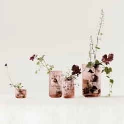 Lyngby vas glas burgundy, 20 cm