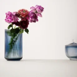Lyngby vas glas midnattsblå, 38 cm