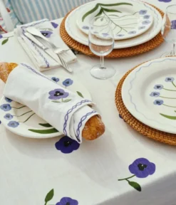 Madelen Möllard Pansy bomullsservett, Blue, 4-pack, 45x45 cm