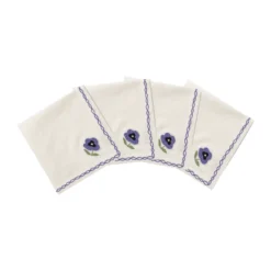 Madelen Möllard Pansy bomullsservett, Blue, 4-pack, 45x45 cm