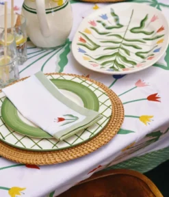 Madelen Möllard Tulip bomullsservett, Light green, 4-pack, 45x45 cm